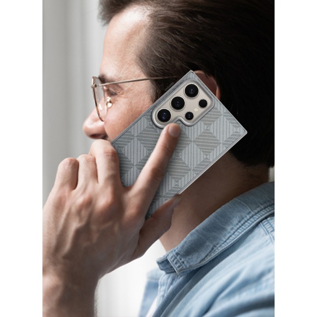 CATANES for Samsung Galaxy S24 Ultra 2 Pack Case Cover and Screen Protector 2024 New Pattern Aramid Carbon Fiber Phone Case Slim Light Design - H