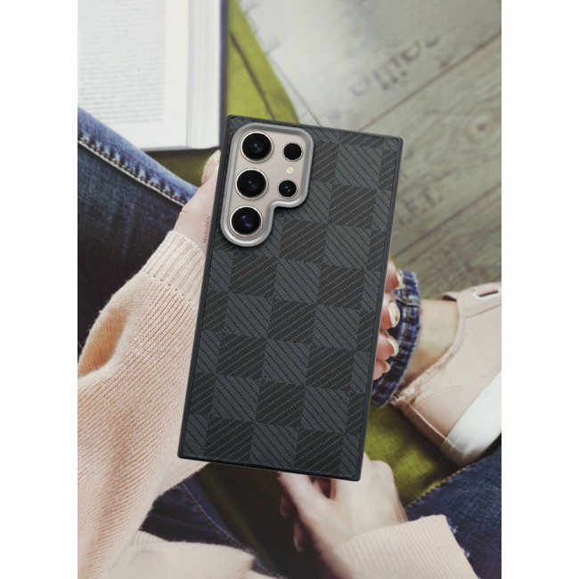 MARGOUN for Samsung Galaxy S24 Ultra 2 Pack Case Cover and Screen Protector 2024 New Pattern Aramid Carbon Fiber Phone Case Slim Light Design - C