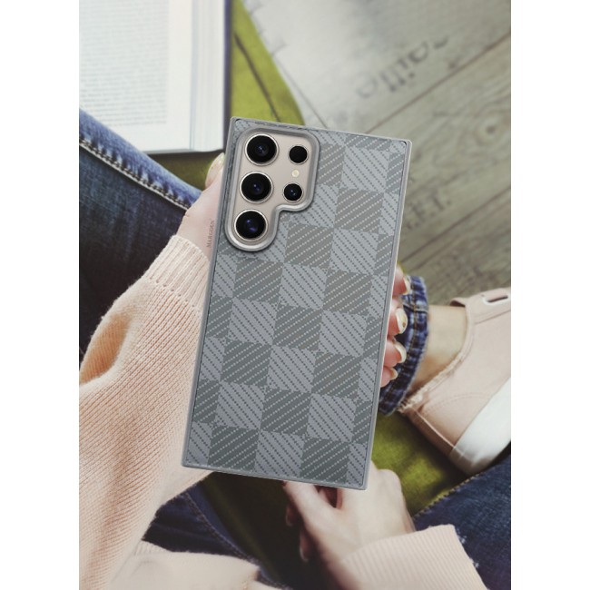 MARGOUN for Samsung Galaxy S24 Ultra 2 Pack Case Cover and Screen Protector 2024 New Pattern Aramid Carbon Fiber Phone Case Slim Light Design - D