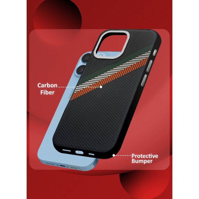 MARGOUN for iPhone 13 Pro Max 3 Pack Case Cover and 2 Screen Protectors Carbon Fiber Pattern Phone Case Slim Shockproof Back Cover - M