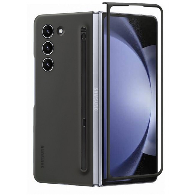 CATANES for Samsung Galaxy Z Fold 5 Case with Screen Protector Ultra Hybrid Premium Case with Built-in New Compact S Pen, Holder and Storage Slot for Pen Black