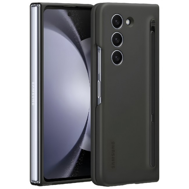 CATANES for Samsung Galaxy Z Fold 5 Case with Screen Protector Ultra Hybrid Premium Case with Built-in New Compact S Pen, Holder and Storage Slot for Pen Black