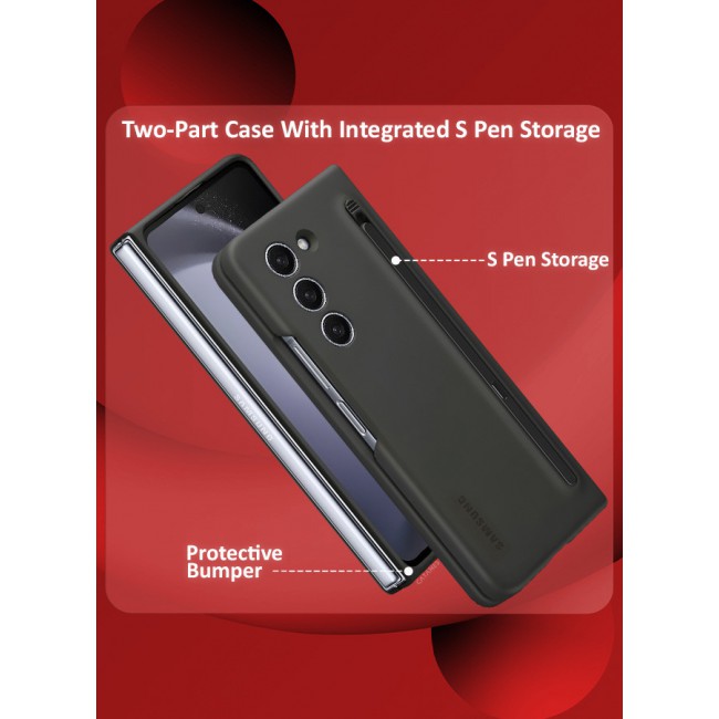 CATANES for Samsung Galaxy Z Fold 5 Case with Screen Protector Ultra Hybrid Premium Case with Built-in New Compact S Pen, Holder and Storage Slot for Pen Black