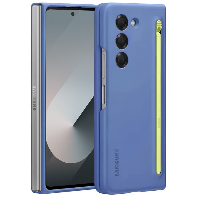 CATANES for Samsung Galaxy Z Fold 6 Case with Screen Protector Ultra Hybrid Premium Case with Built-in New Compact S Pen, Holder and Storage Slot for Pen Blue