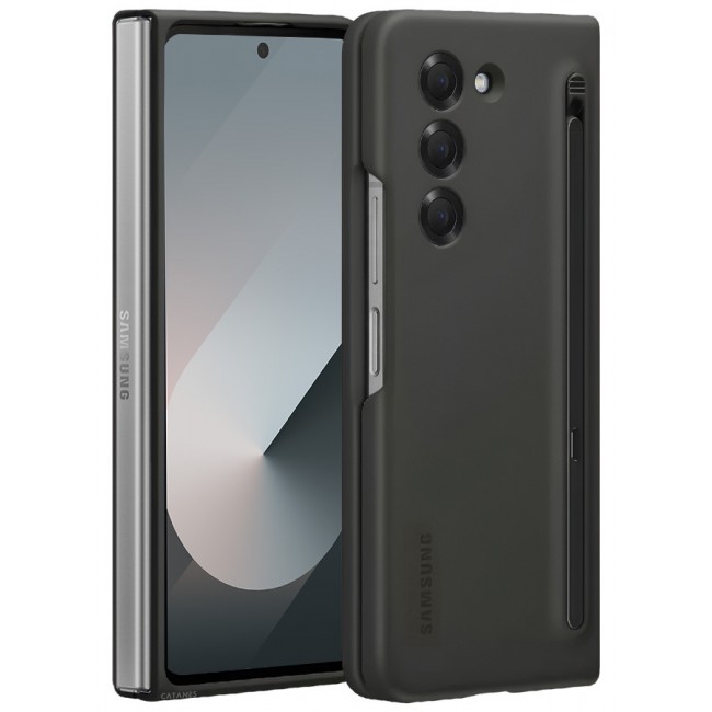 CATANES for Samsung Galaxy Z Fold 6 Case with Screen Protector Ultra Hybrid Premium Case with Built-in New Compact S Pen, Holder and Storage Slot for Pen Black