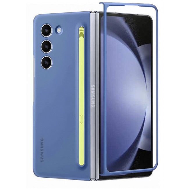 CATANES for Samsung Galaxy Z Fold 5 Case with Screen Protector Ultra Hybrid Premium Case with Built-in New Compact S Pen, Holder and Storage Slot for Pen Blue