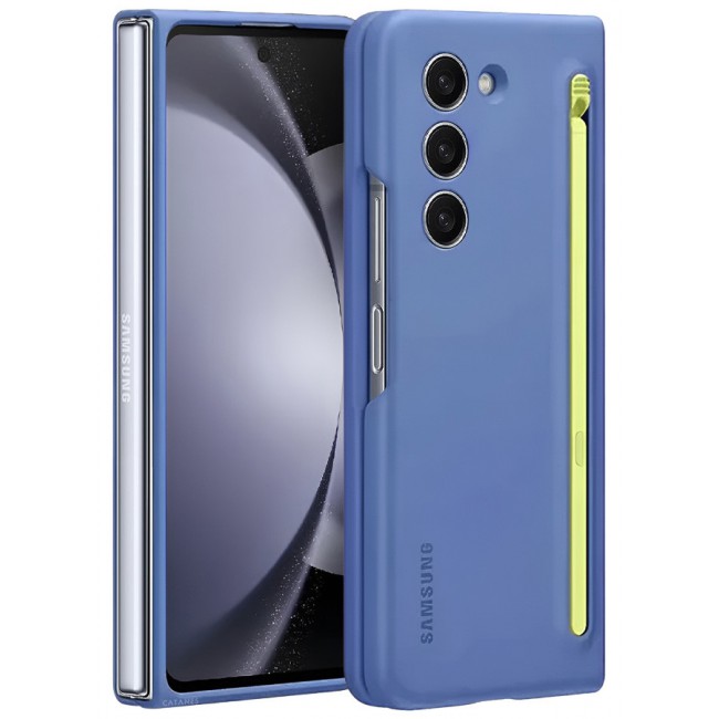 CATANES for Samsung Galaxy Z Fold 5 Case with Screen Protector Ultra Hybrid Premium Case with Built-in New Compact S Pen, Holder and Storage Slot for Pen Blue