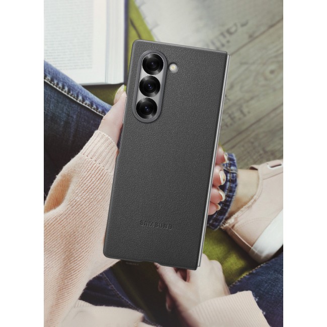 MARGOUN for Samsung Galaxy Z Fold 6 Case Cover Kindsuit Leather Case Slim and sleek silhouette / Grey
