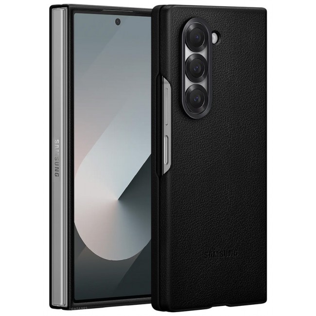CATANES for Samsung Galaxy Z Fold 6 Case Cover Kindsuit Leather Case Slim and sleek silhouette / Black