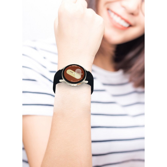 MARGOUN for Galaxy Watch 7 Strap 40mm 44mm,for Samsung Galaxy Watch FE Band 20mm Soft Silicone Sport Strap Women Men,No Gap Bracelet Wristbands Black
