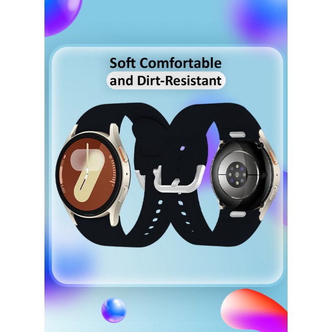 CATANES for Galaxy Watch 7 Strap 40mm 44mm,for Samsung Galaxy Watch FE Band 20mm Soft Silicone Sport Strap Women Men,No Gap Bracelet Wristbands Black