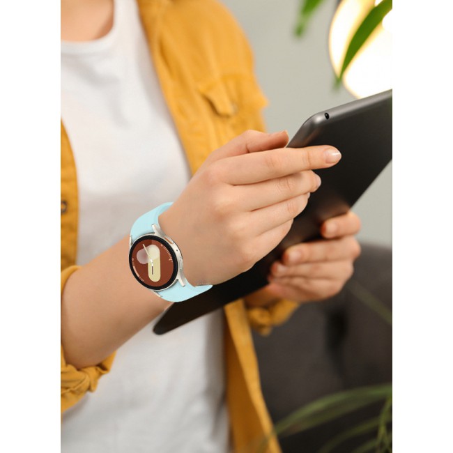 CATANES for Galaxy Watch 7 Strap 40mm 44mm,for Samsung Galaxy Watch FE Band 20mm Soft Silicone Sport Strap Women Men,No Gap Bracelet Wristbands Light Blue