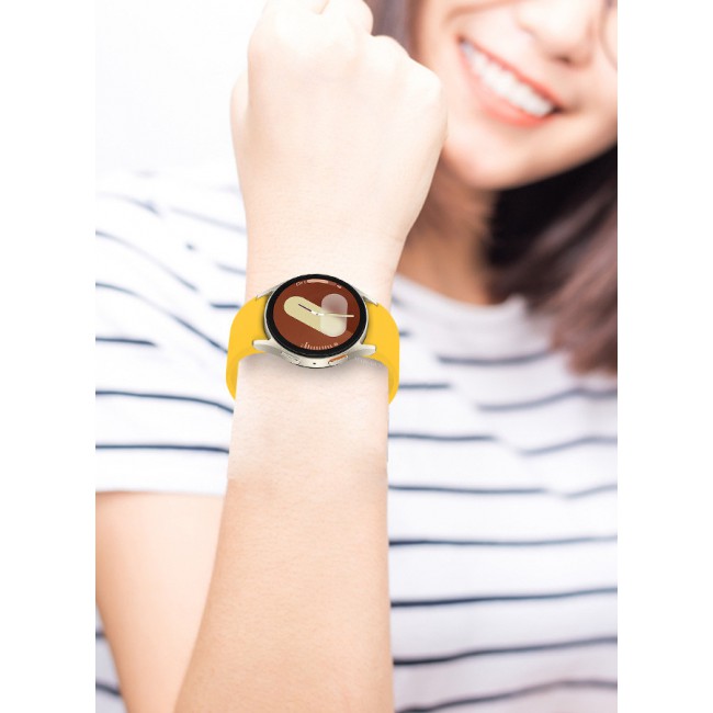 MARGOUN for Galaxy Watch 7 Strap 40mm 44mm,for Samsung Galaxy Watch FE Band 20mm Soft Silicone Sport Strap Women Men,No Gap Bracelet Wristbands Yellow