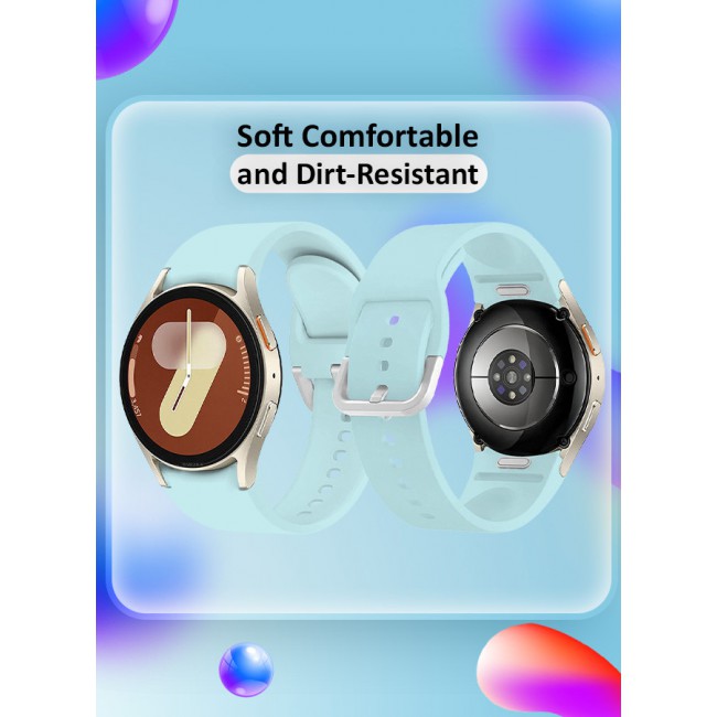 MARGOUN for Galaxy Watch 7 Strap 40mm 44mm,for Samsung Galaxy Watch FE Band 20mm Soft Silicone Sport Strap Women Men,No Gap Bracelet Wristbands Light Blue