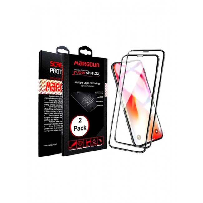 MARGOUN 2-Piece Replacement 10D Screen Protector For Apple iPhone XS Black/Clear