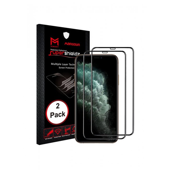 MARGOUN Pack Of 2 10D Screen Protector For Apple iPhone XS Max Clear/Black