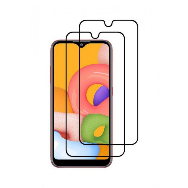 MARGOUN Pack Of 2 Super Shieldz Tempered Glass Screen Protectors For Samsung Galaxy A01 Black/Clear