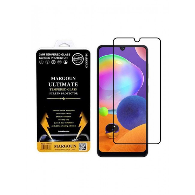 MARGOUN Ultimate Tempered Glass Screen Protector For Samsung Galaxy A31 Black/Clear