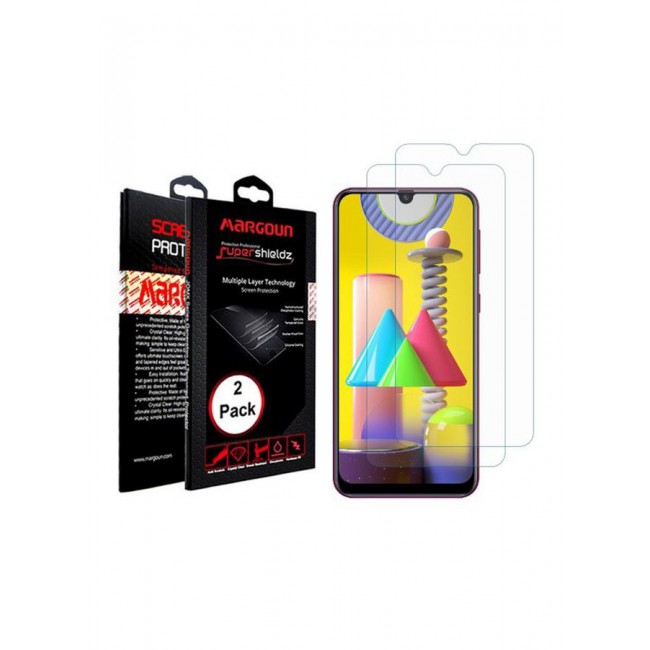MARGOUN 2-Piece Super Shieldz Tempered Glass Screen Protector For Samsung Galaxy M31 Clear