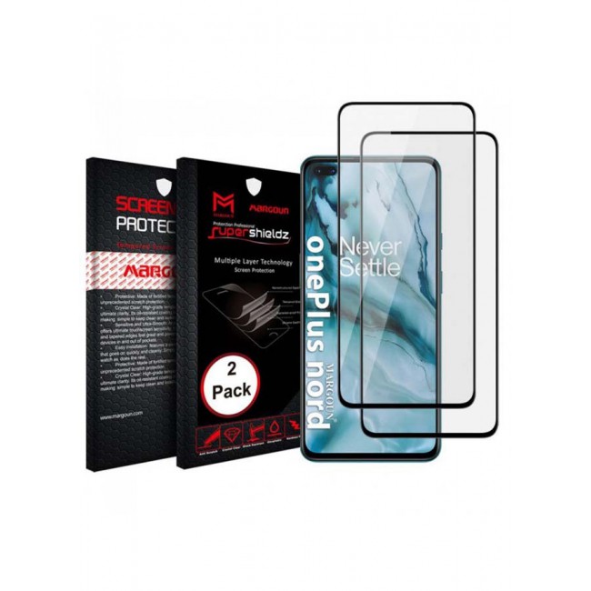 MARGOUN 2-Piece Tempered 3D Glass Super Shieldz Screen Protector For OnePlus Nord Clear