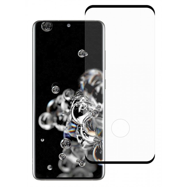 MARGOUN Ultimate Tempered Glass Screen Protector For Samsung Galaxy S20 Ultra Clear/Black