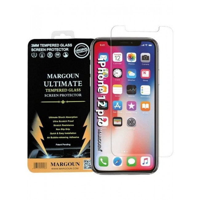 MARGOUN Tempered Glass Screen Protector For Apple iPhone 12 Pro Clear