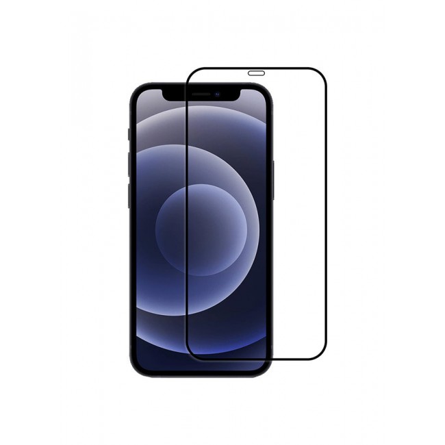 MARGOUN Tempered Glass Screen Protector For Apple iPhone 12 Clear/Black