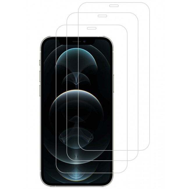 MARGOUN 3-Piece Protective Screen Glass for Apple iPhone 12/12 Pro Clear