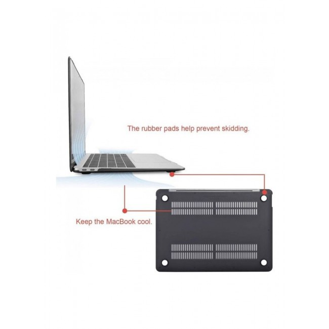MARGOUN Macbook Air 13-Inch Model A1932 Protective Case Cover Black