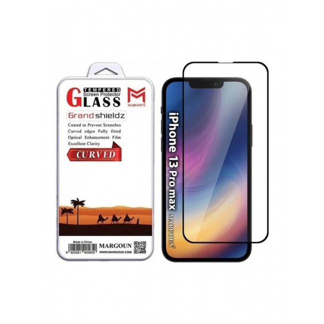 MARGOUN Grand Shieldz 3D Tempered Glass Screen Protector for Apple iPhone 13 Pro Max Clear/Black