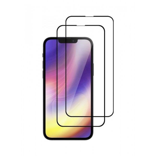 MARGOUN 2-Pack Super Shieldz 3D Tempered Glass Screen Protector for Apple iPhone 13 Mini Clear/Black