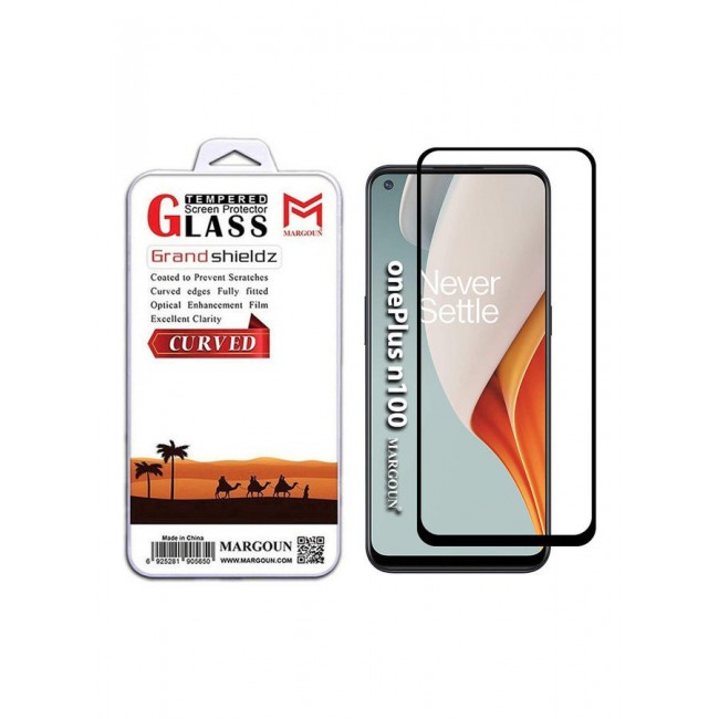 MARGOUN Grand Shieldz 3D Tempered Glass Screen Protector For OnePlus Nord N100 Clear/Black