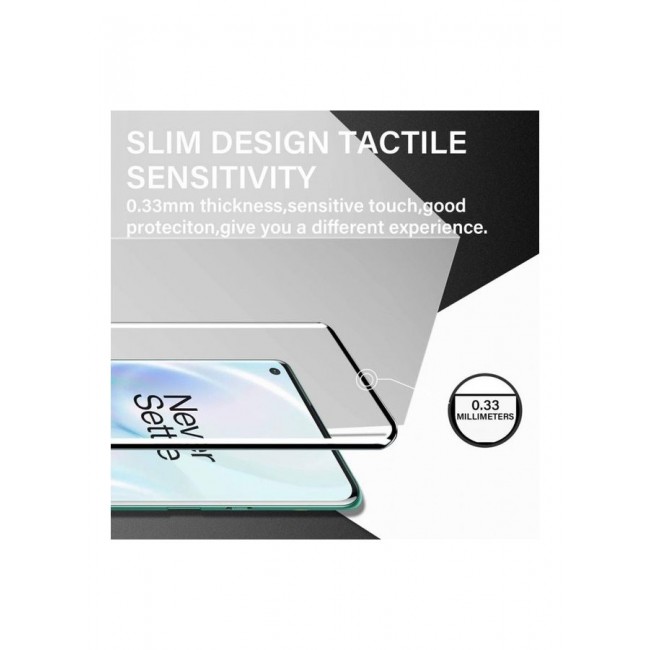 MARGOUN 3D Tempered Glass Screen Protector for OnePlus 8 Pro Clear/Black