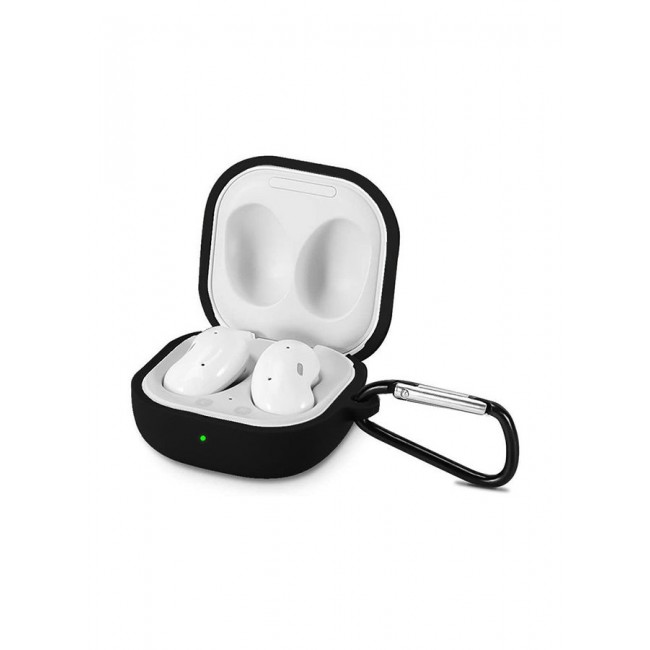 MARGOUN Protective Case With Keychain Carabiner for Samsung Galaxy Buds2/Buds Pro/Live Black