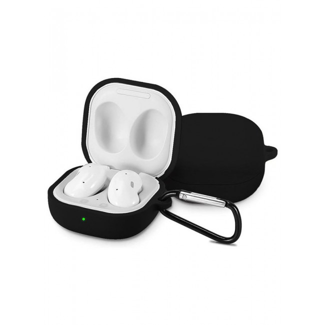 MARGOUN Protective Case With Keychain Carabiner for Samsung Galaxy Buds2/Buds Pro/Live Black