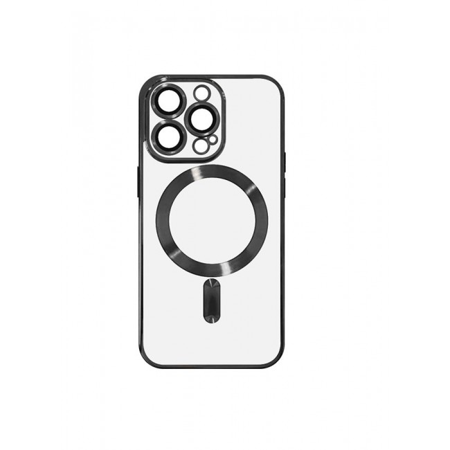 MARGOUN Magnetic Electroplating Frame Magsafe Wireless Charging Case for Apple iPhone 13 Pro Max Black/Clear