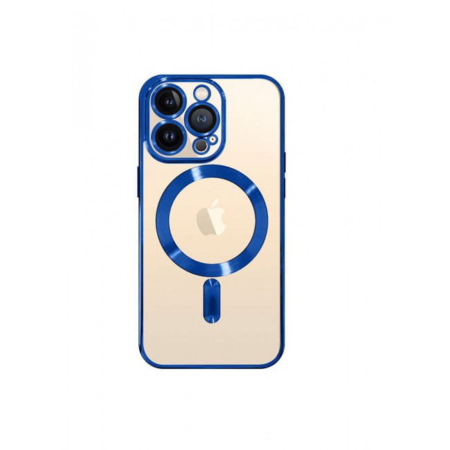 MARGOUN Magnetic Electroplating Frame Magsafe Wireless Charging Case for Apple iPhone 13 Pro Blue/Clear