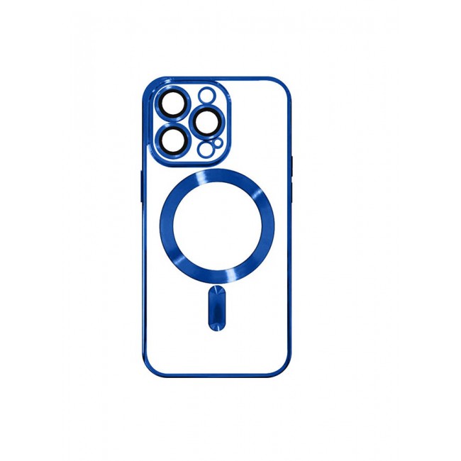 MARGOUN Magnetic Electroplating Frame Magsafe Wireless Charging Case for Apple iPhone 13 Pro Blue/Clear