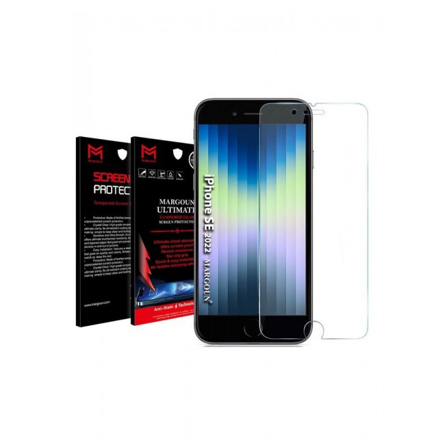 MARGOUN Apple iPhone SE 2022 (SE 3rd Generation) Premium Screen Protector Tempered Glass 4.7 inch Clear