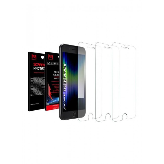 MARGOUN 3-Pack Apple iPhone SE 2022 (SE 3rd Generation) Premium Screen Protector Tempered Glass 4.7 inch Clear