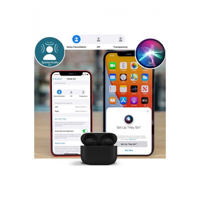 MARGOUN 3rd Generation True Wireless Earphones Sport Bluetooth Noise Cancellation TWS Earbuds Compatible with All iPhone and Android Smartphones Black