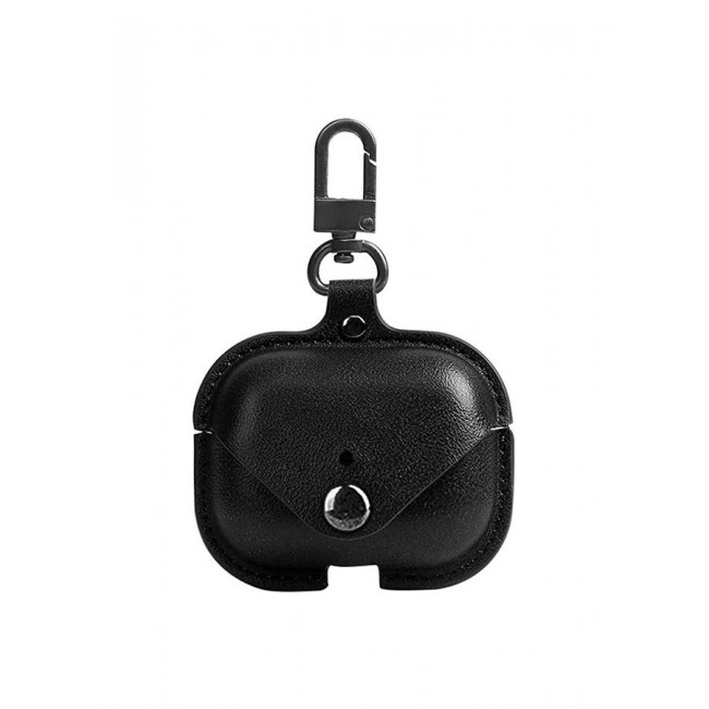 MARGOUN Leather Case Shockproof Cover With KeychainFor Apple AirPods 3 (3rd Generation) Black