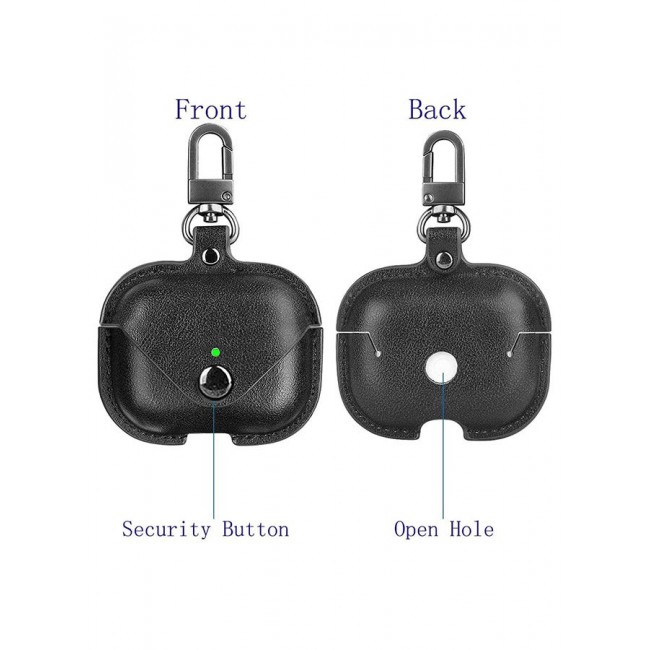 MARGOUN Leather Case Shockproof Cover With KeychainFor Apple AirPods 3 (3rd Generation) Black