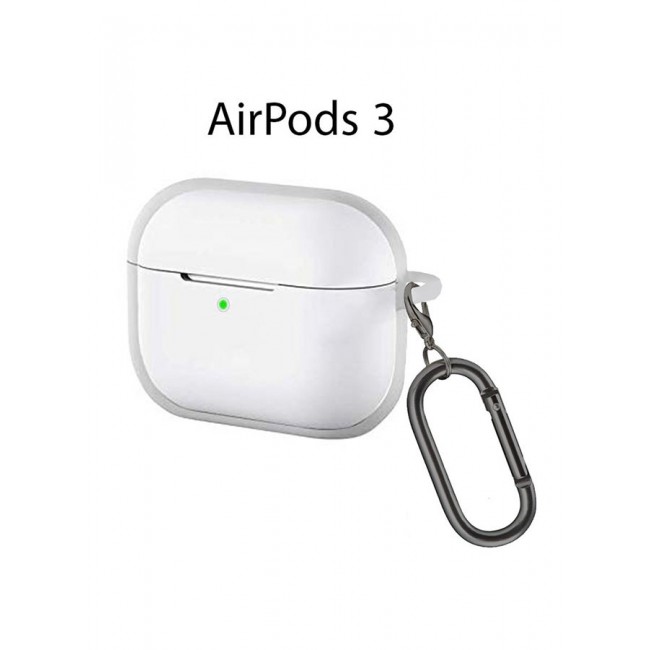 MARGOUN Shockproof Case Transparent TPU Cover With Keychain For Apple AirPods 3 (3rd Generation) Clear
