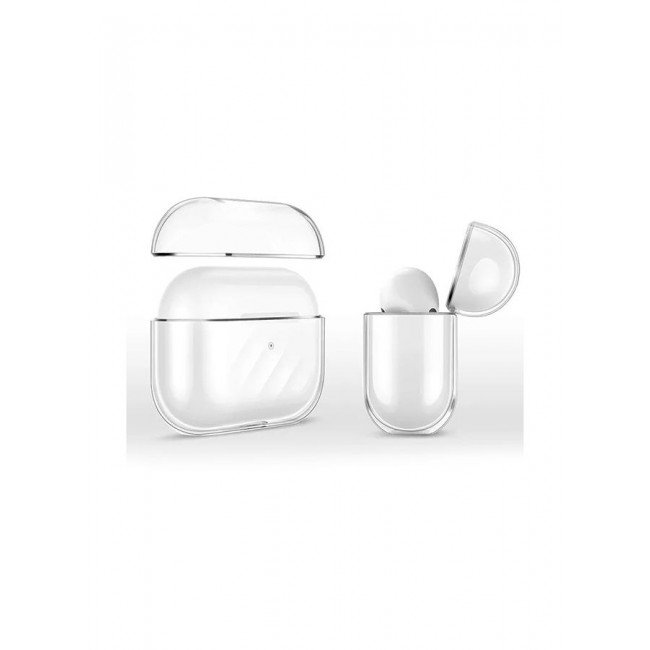 MARGOUN Shockproof Case Transparent TPU Cover With Keychain For Apple AirPods 3 (3rd Generation) Clear