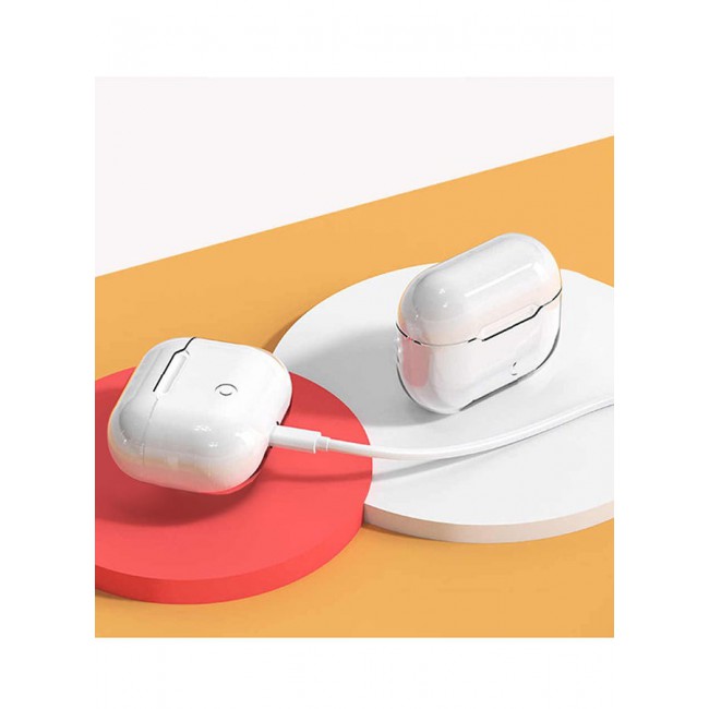 MARGOUN Shockproof Case Transparent TPU Cover With Keychain For Apple AirPods 3 (3rd Generation) Clear