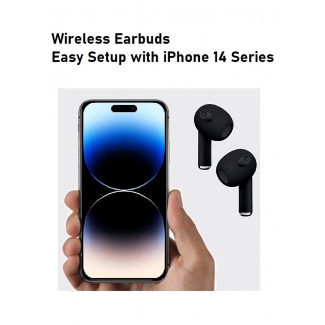 MARGOUN Wireless Earbuds for iPhone 14 Series TWS Bluetooth Earphones Touch Control Hi-Fi Stereo Sound Noise Reduction Sport In-Ear Headphones with Charging Case Black