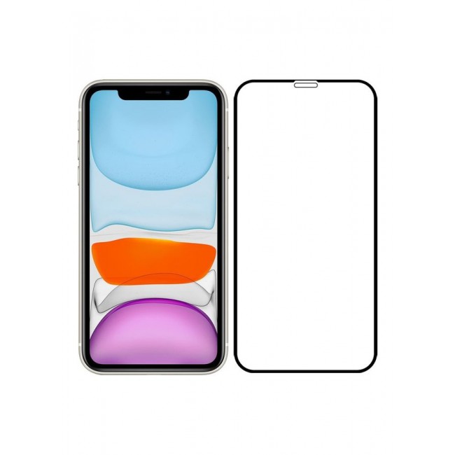 MARGOUN 2-Pack for iPhone 11 Screen Protector Ceramic Film Anti Scratch Shatterproof Glass 12D Edge to Edge Full Coverage Clear/Black