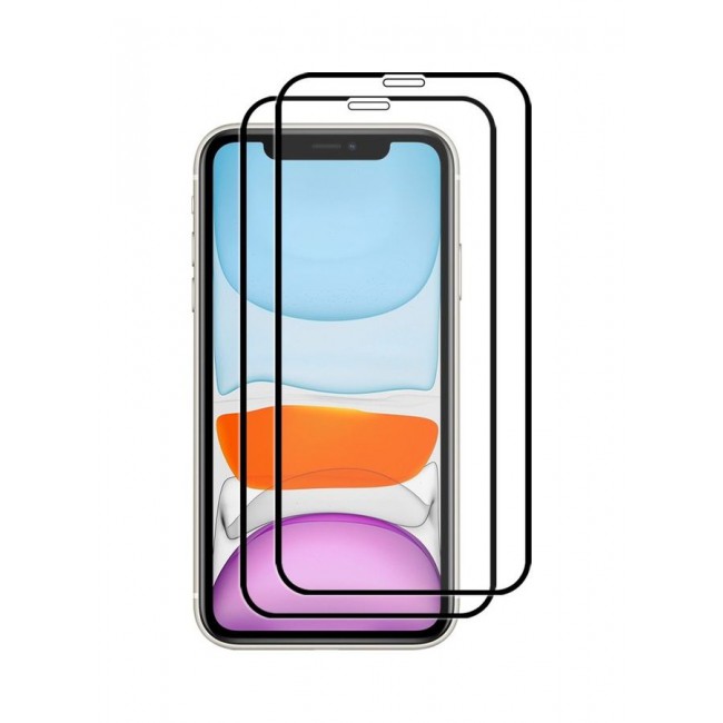 MARGOUN 2-Pack for iPhone 11 Screen Protector Ceramic Film Anti Scratch Shatterproof Glass 12D Edge to Edge Full Coverage Clear/Black
