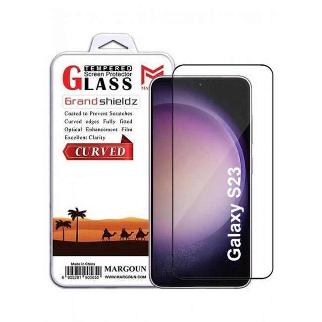 MARGOUN Tempered Glass 9H Anti-Scratch Shatterproof HD Edge to Edge Full Coverage Film 6.1 inch for Samsung Galaxy S23 Screen Protector Clear/Black